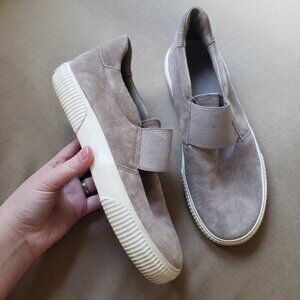 VINCE Grey Suede Elastic Chunky Sole Sneakers
